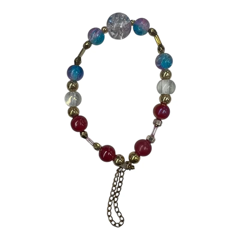 Matte bead bangles-Bracelet Beaded By Cmf In Blue