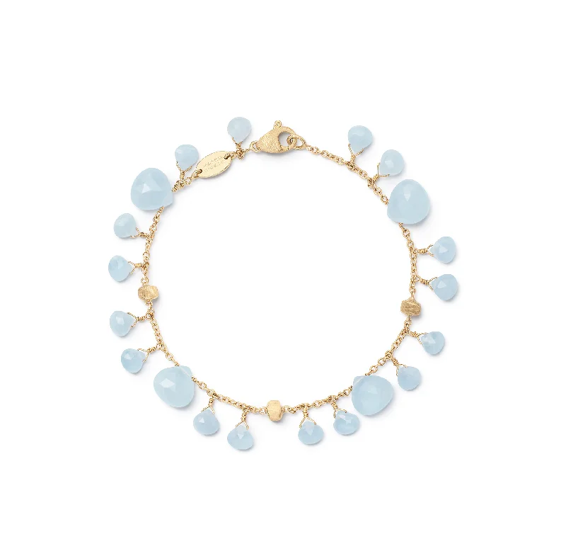 Pearl charm bracelets-Marco Bicego Paradise Single Strand Aquamarine Bracelet