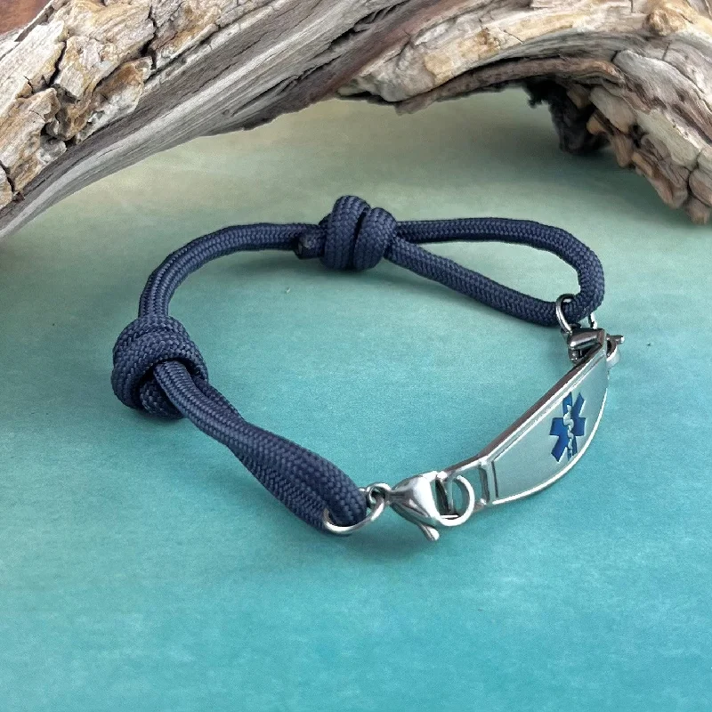 Apatite bracelets-Paracord Medical Alert Bracelet "Dusk"