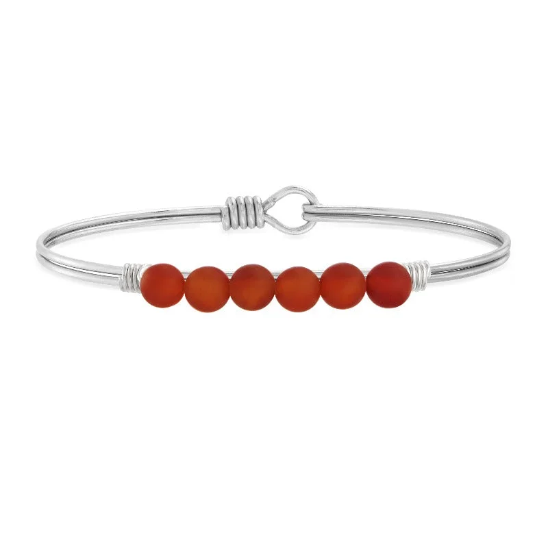 Hawk feather bracelets-Carnelian Energy Stone Bangle Bracelet for Courage