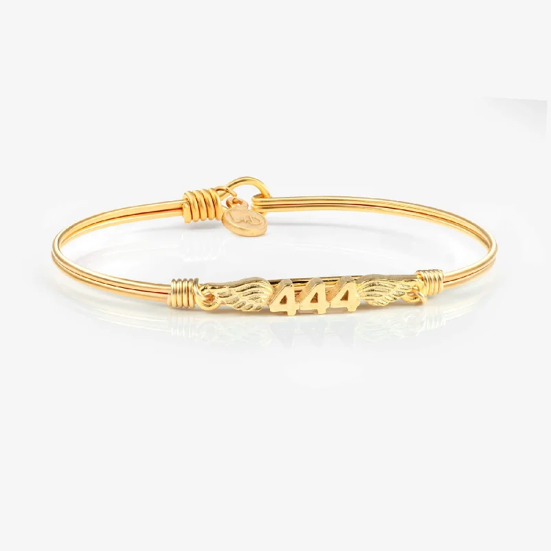 Tiered chain bracelets-444-ANGEL NUMBERS BANGLE BRACELET