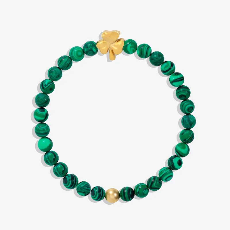 Corded satin bracelets-Lucky Wish Shamrock Stretch Bracelet