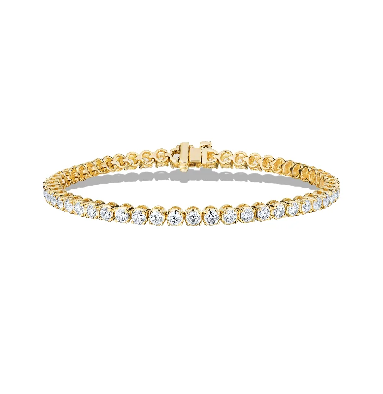 Flowing art bracelets-Sabel Collection Yellow Gold Round Diamond Tennis Bracelet