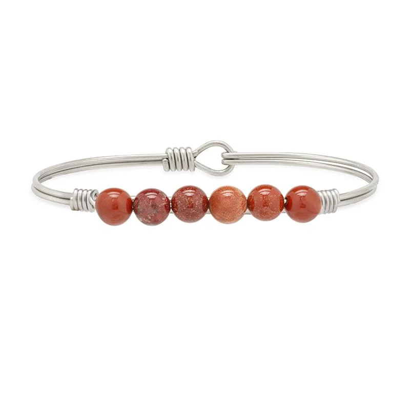 Timeless flair bracelets-Red Jasper Energy Stone Bangle Bracelet for Self Confidence