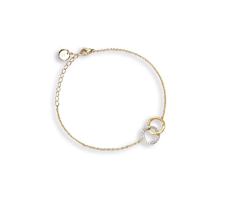 Petite wing bangles-Marco Bicego Jaipur Link 18K Yellow Gold Diamond Round Link Bracelet