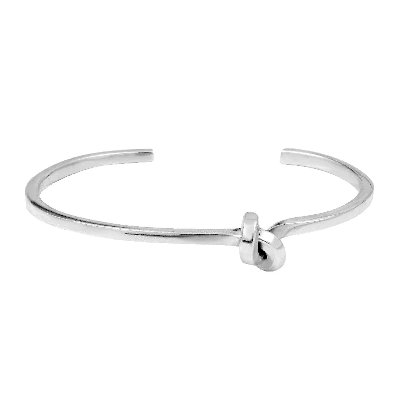 Multi-bead bangles-Silver Open Knot Bracelet