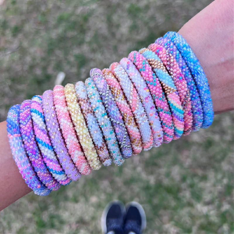 Glowing druzy bangles-Shimmering Pastels Grab Bag - 10 bracelet sets!