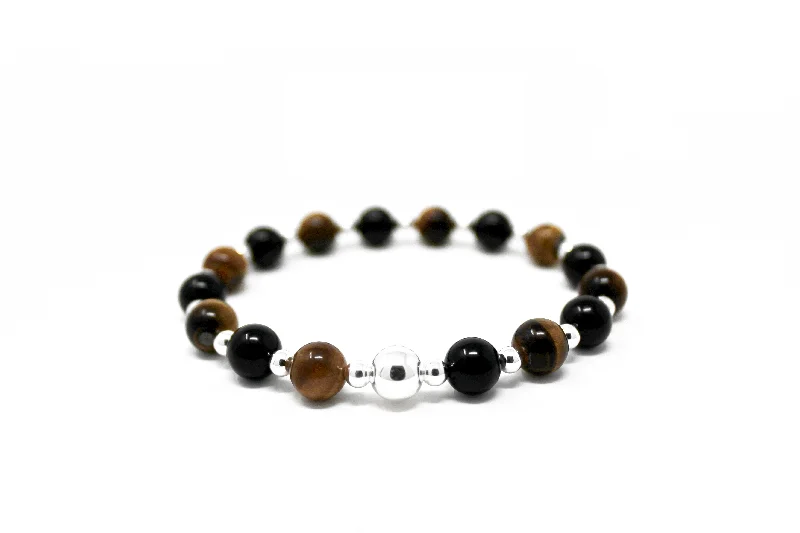 Tiered chain bracelets-The Big Tommy Bracelet • Tiger’s Eye & Black Onyx