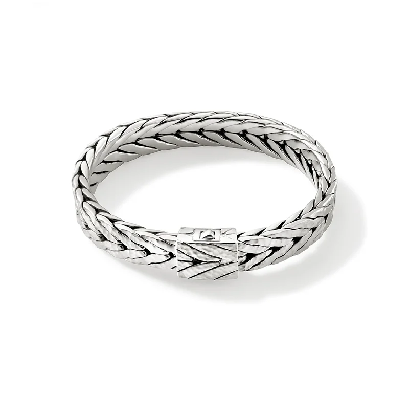 Craft-made bangles-John Hardy Bold Sterling Silver Hammered Bracelet