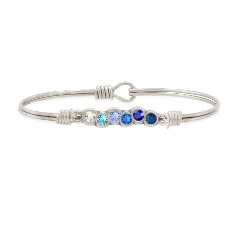 Hawk feather bracelets-Blue Ombre Starlight Bangle Bracelet