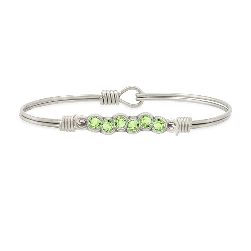 Clustered gem bracelets-August Starlight Birthstone Bangle Bracelet