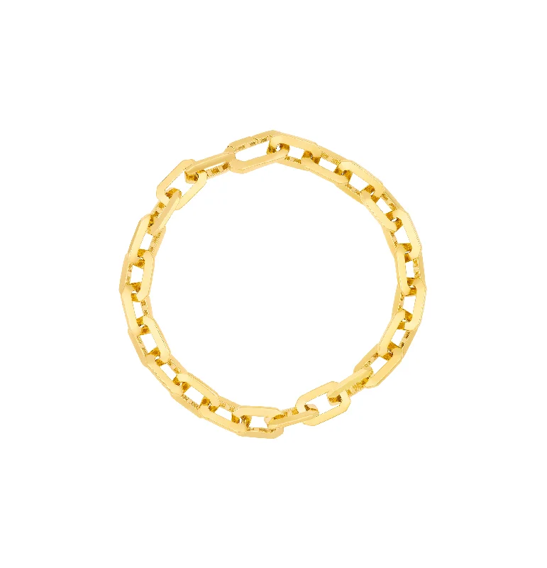 Tide pattern bracelets-Sabel Collection Yellow Gold Octagon Link Bracelet