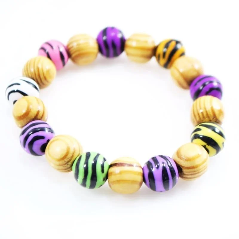 Orchid motif bangles-Zebra Acrylic Mix Bracelets