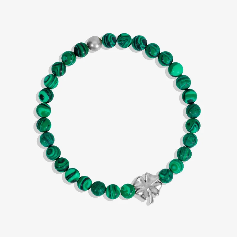 Pearl charm bracelets-Lucky Wish Malachite Stretch Bracelet