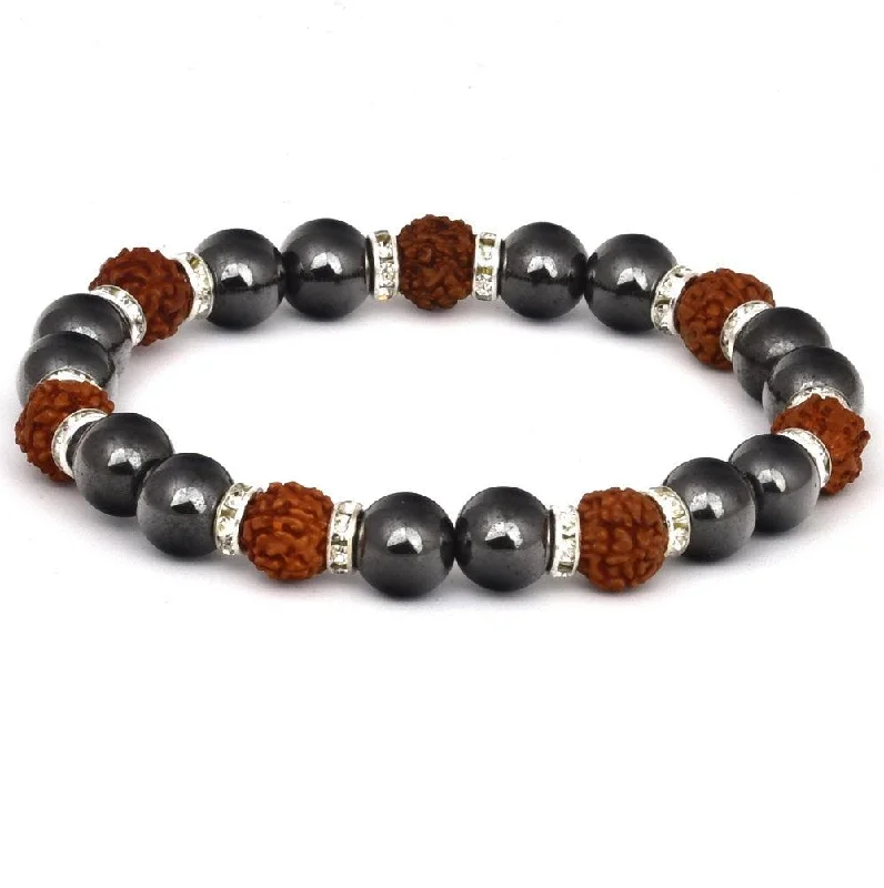 Twisted wire bangles-Rudraksha Magnetic Mens Bracelet