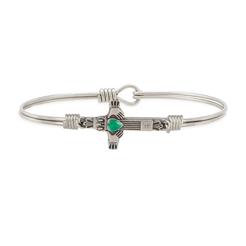 Reed weave bangles-Claddagh Cross Bangle Bracelet