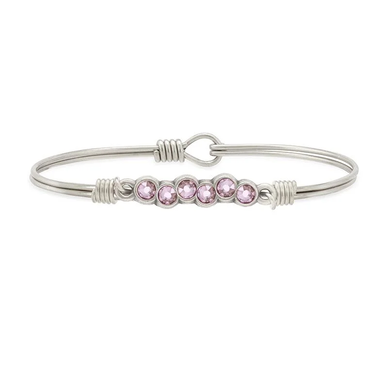 Ripple shape bracelets-June Starlight Birthstone Bangle Bracelet