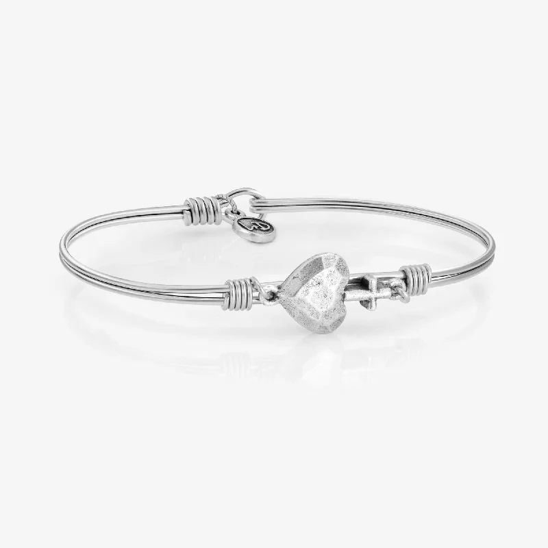 Stamped metal bangles-Love and Faith Bangle Bracelet