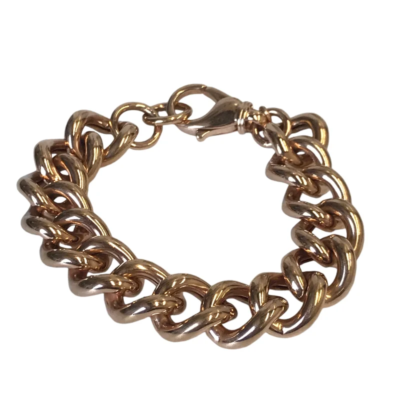 Stamped letter bangles-Bracelet Chain In Bronze