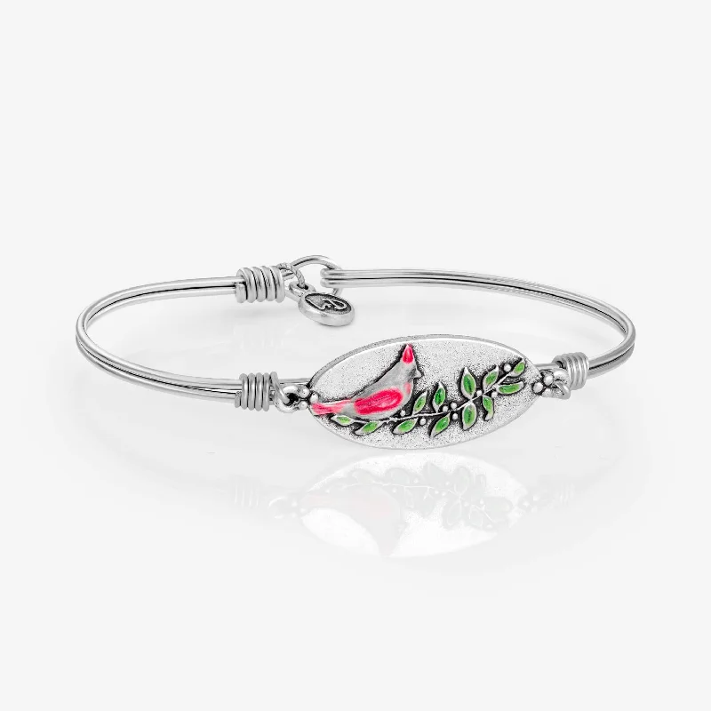 Rose quartz bangles-Forever Female Cardinal Bangle Bracelet