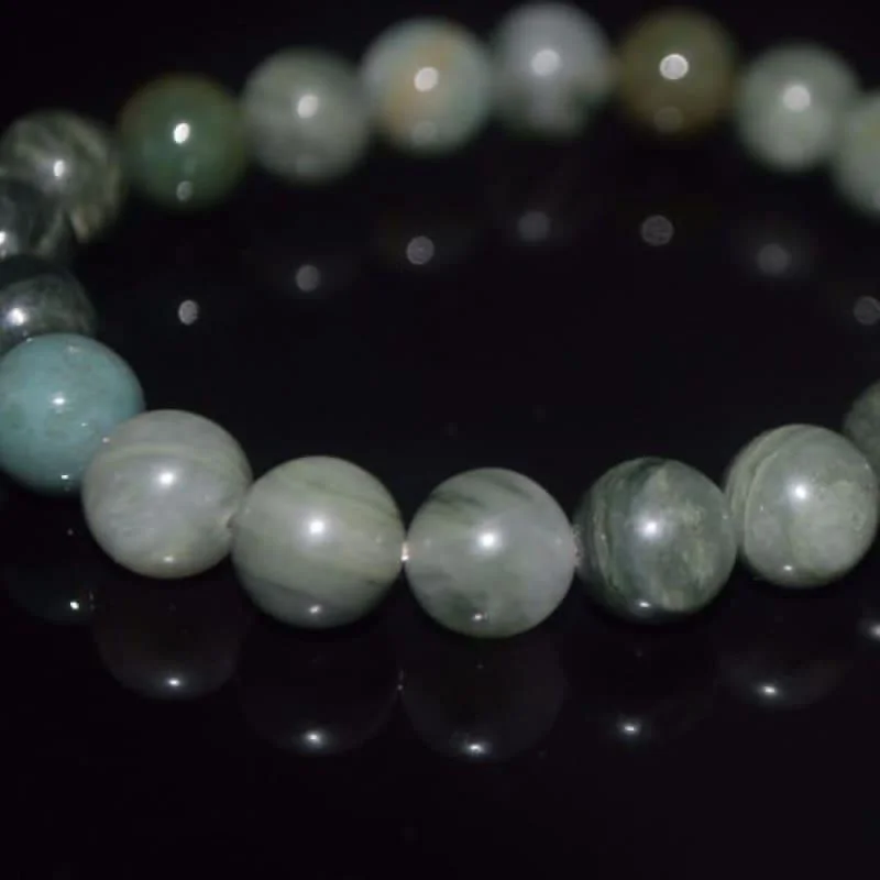 Bare frame bracelets-Green Agate Quartz Gemstone Bracelets