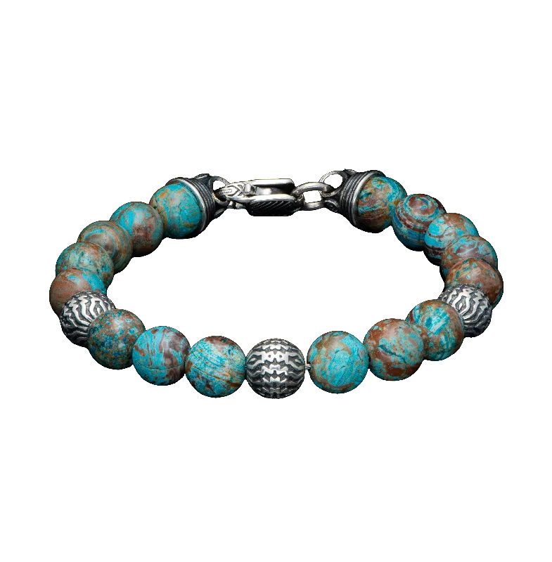 Slip knot bangles-William Henry Seaside Blue Lace Agate Beaded Bracelet