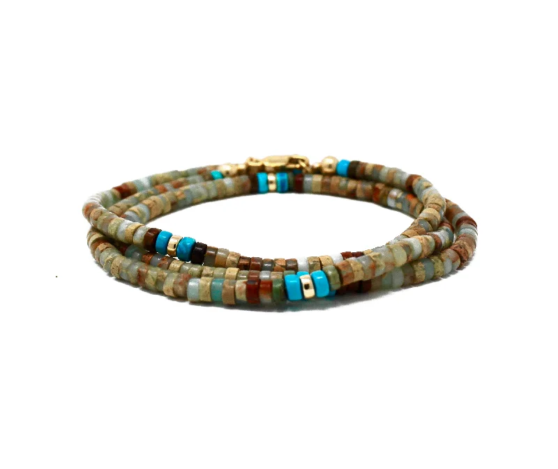 Fluid form bracelets-The Moana Wrap Bracelet • Impression Jasper