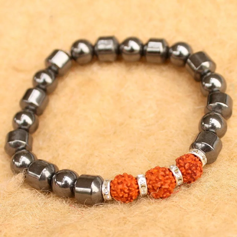 Smooth clasp bangles-Magnetic Beads Mens Bracelet