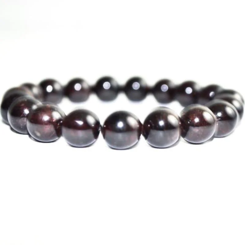 Fluid form bracelets-Red Garnett Gemstone Unisex / Men's Stretch Bracelets