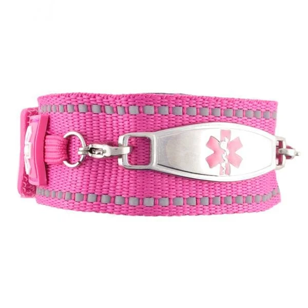 Solid chain bracelets-Universal Pink Medical Bracelet