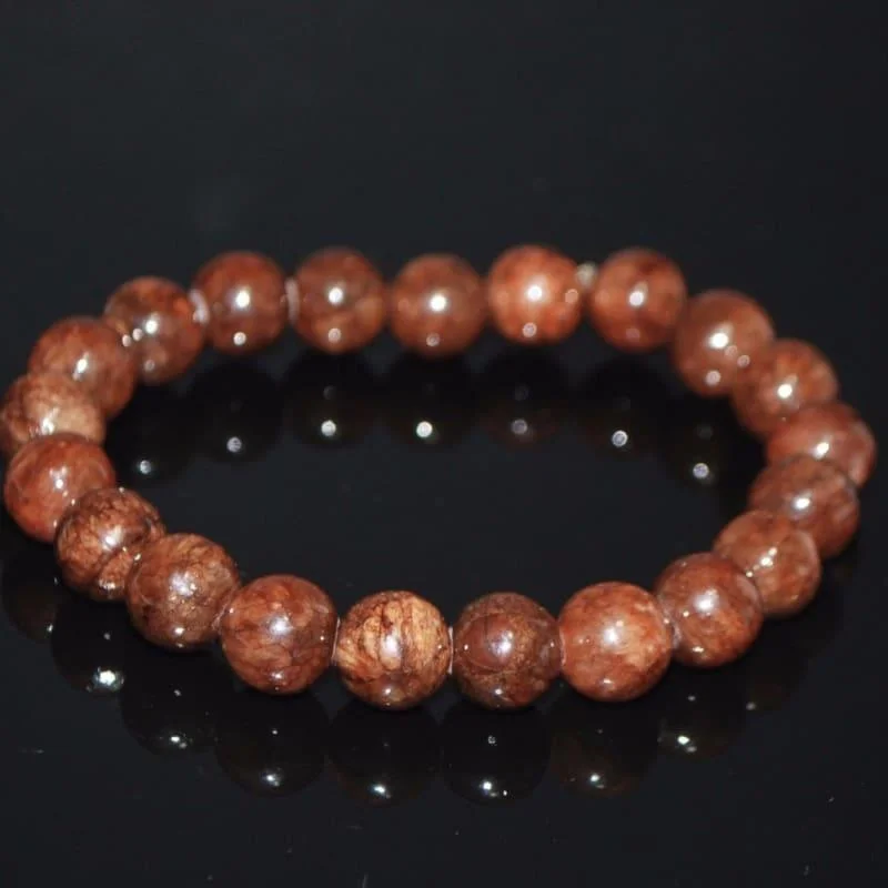 Solid chain bracelets-Coffee Brown Jade Bracelets