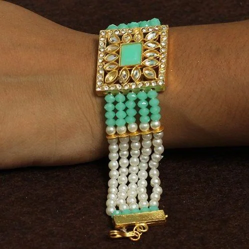 Multi-bead bangles-Kundan Work Acrylic Crystal Beads Bracelet