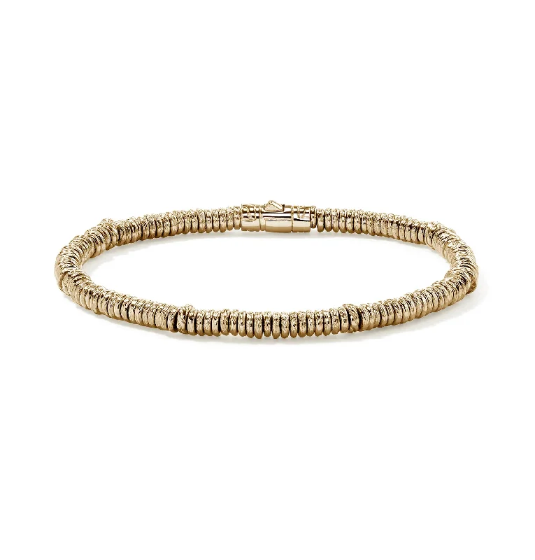 Ripple shape bangles-John Hardy Heishi Yellow Gold Bracelet