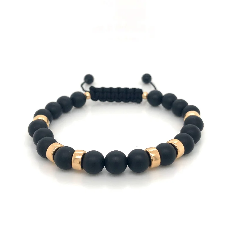 Tiered chain bracelets-The King’s Bracelet • Matte Black Onyx