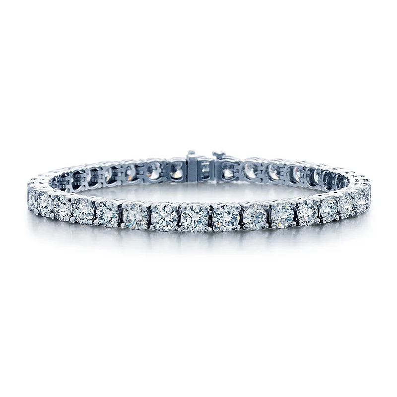 Smooth clasp bangles-Sabel Collection 14K White Gold Prong Set Diamond Tennis Bracelet in 3.00cttw