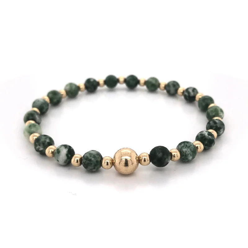 Crisp modern bracelets-The Tommy Bracelet • Green Spot Jasper