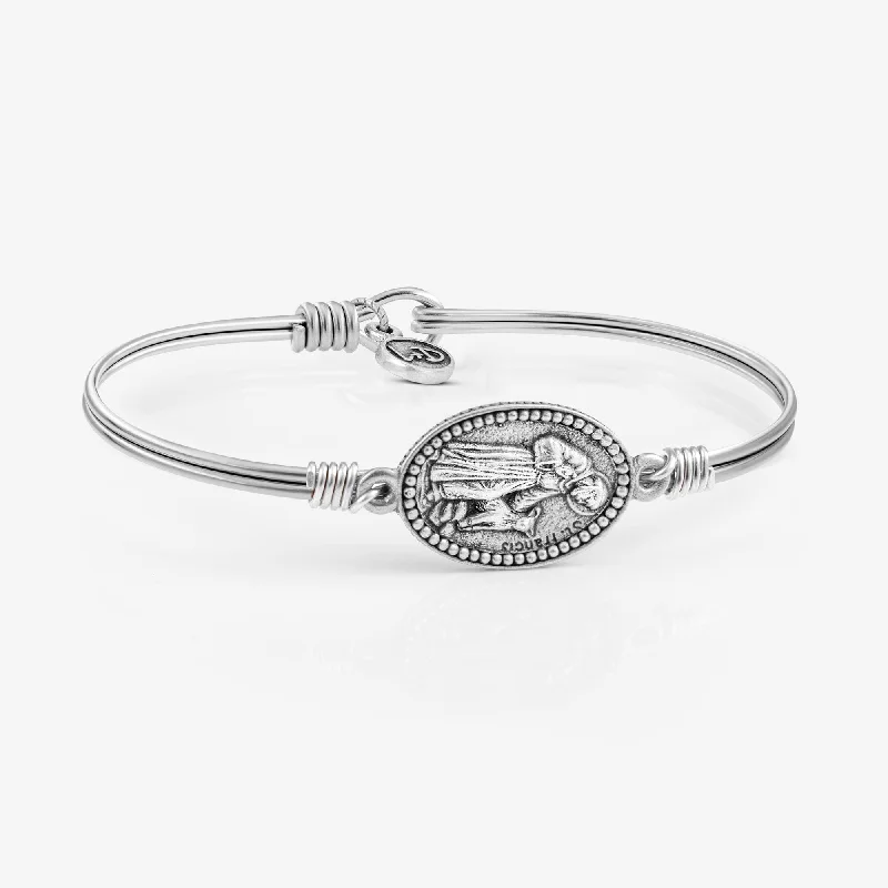 Lunar theme bracelets-Saint Francis Bangle Bracelet